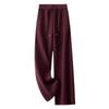 Ankola Women's Red Wool Wide-Leg Pants - New 2024 Autumn/Winter Collection