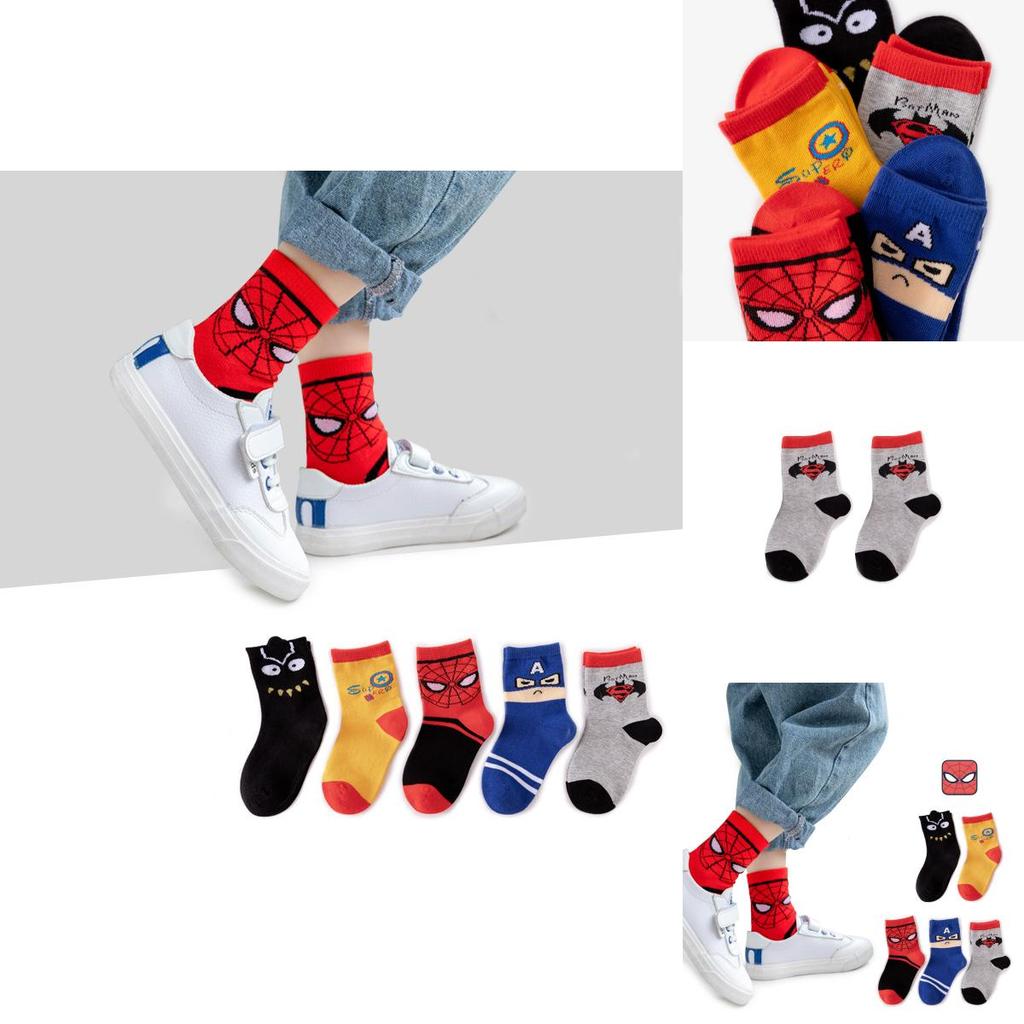 Calcetines de Algodón para Niños de Spider-man Con Lindo Dibujo Animado Para un Uso Divertido y Cómodo