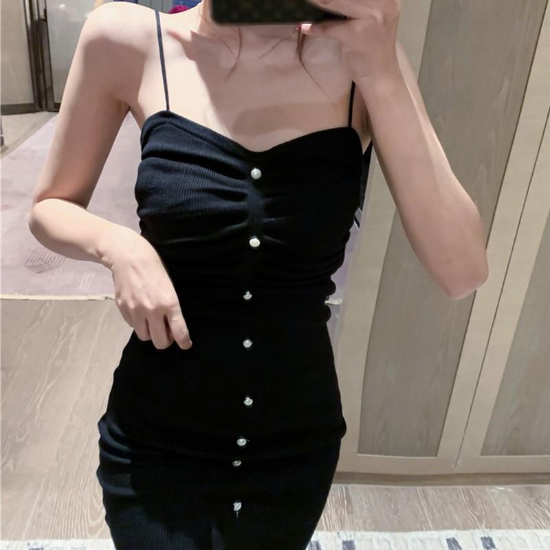 Women Sexy V Neck Sleeveless Pleated Knitted Bottoming Dress Evening Party Slim Club Dress