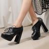 Fashion Block Heels High Heeled Sandals Woman 2025 Female Shoe Espadrilles Platform Open Toe Chunky High-heeled Girls Lacquered Clogs