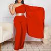 Trousers Women's Spring and Summer New Fashion Temperament Diagonal Neck Splicing Pleated OL High-waisted Jumpsuit
