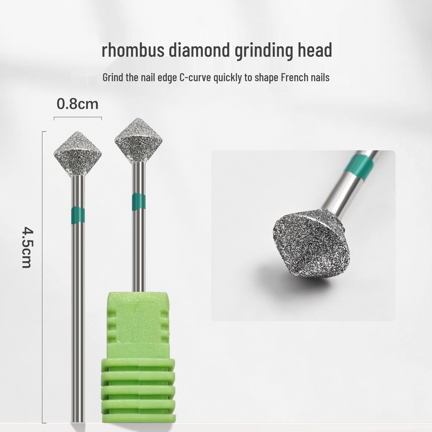 Diamond Rhombus Nail Grinding Head Shaping Tool