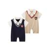 Trendy Summer Lapel Baby Boy Romper – Stylish Infant Crawling Suit for One-Year-Olds