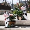 American Creative Cow Cart Floor-standing Flower Pot Ornaments Villa Homestay Garden Courtyard Outdoor Landscape High-end Decoration
