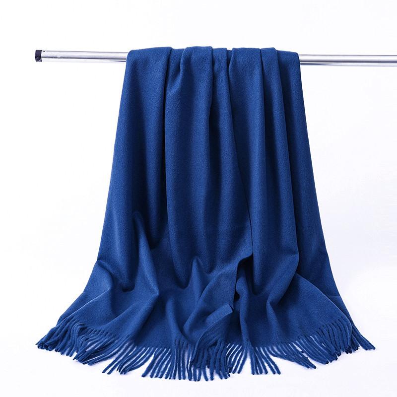 Wool Scarf Women's Winter Korean Style Thickened Warm Solid Color Scarf Shawl High End Versatile Cashmere Scarf