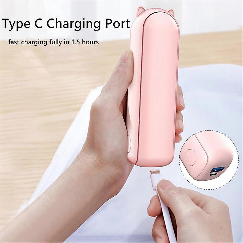 Handheld Mini Fan,  USB Rechargeable Small Pocket Fan, Battery Operated Personal Fan with 3 Speeds for Women Outdoor Travel (Pink)