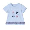 DiSa Girls' Summer Plaid Patchwork T-Shirt