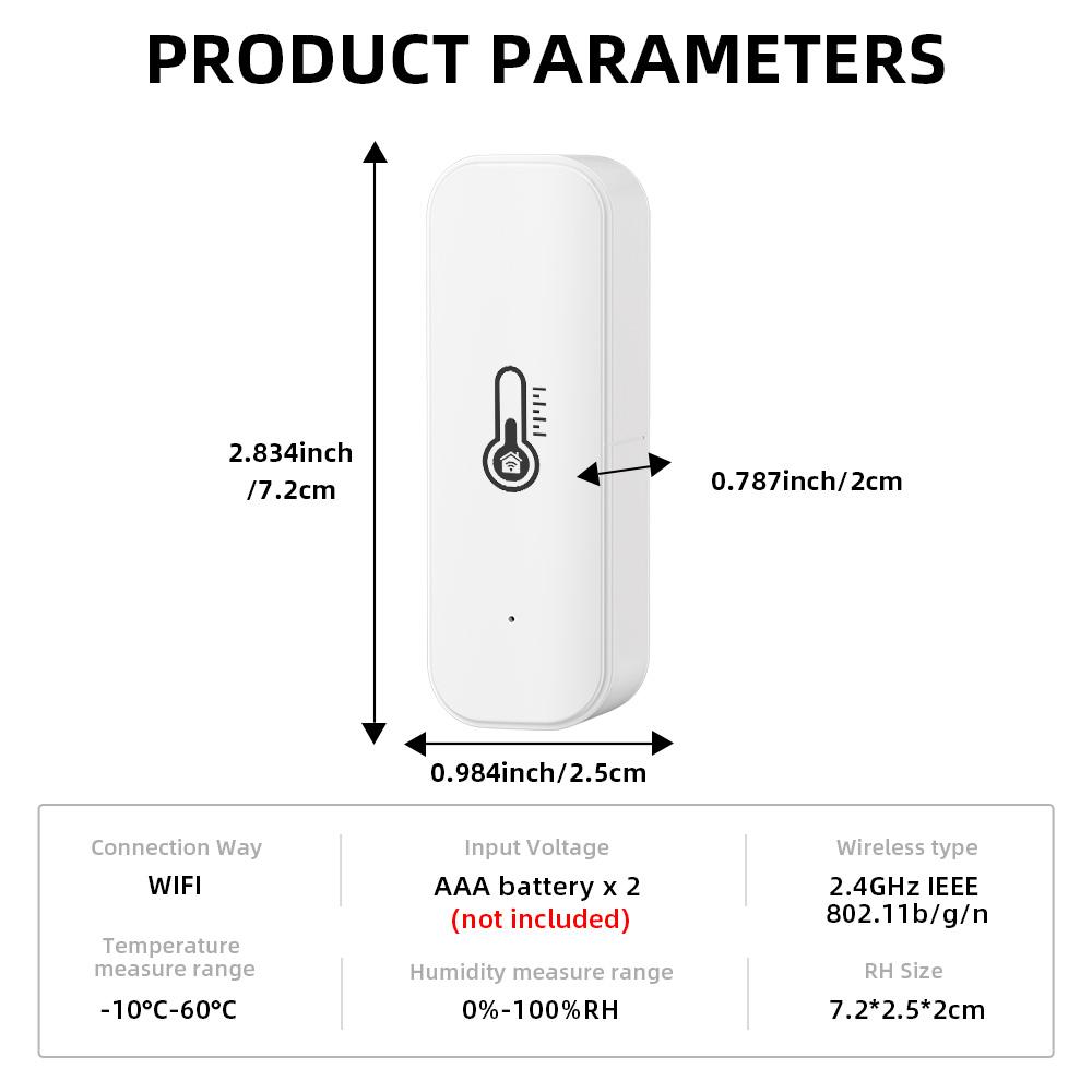 Tuya Smart WIFI Temperature And Humidity Sensor Indoor Hygrometer Thermometer Smart Life Control Support Alexa Google Assistant