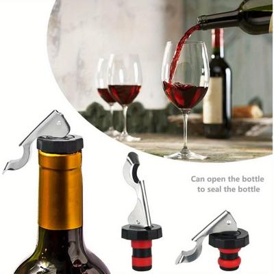 4Pcs Silicone Wine Stoppers Manual Press Vacuum Wine Bottle Caps Airtight Leak-Proof Sealer Plug For Wine Bottles