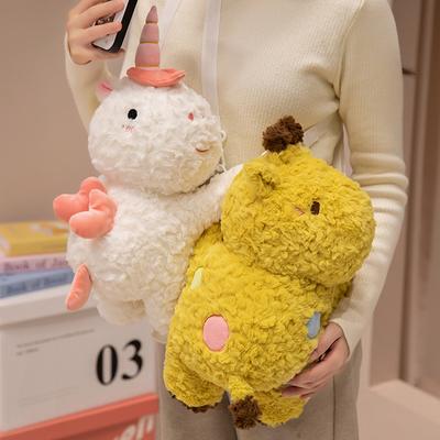Niedliches Tier Dinosaurier Einhorn Tasche Plüschtier Puppe Capybara Hirsch Puppe Mädchen Tasche Umhängetasche