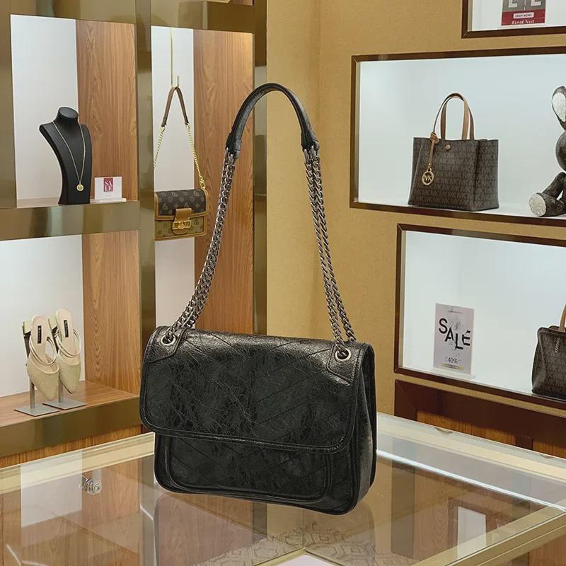 Yangshulin Women's Large Capacity Genuine Leather Chain Shoulder & Messenger Bag – Fashionable & Versatile
