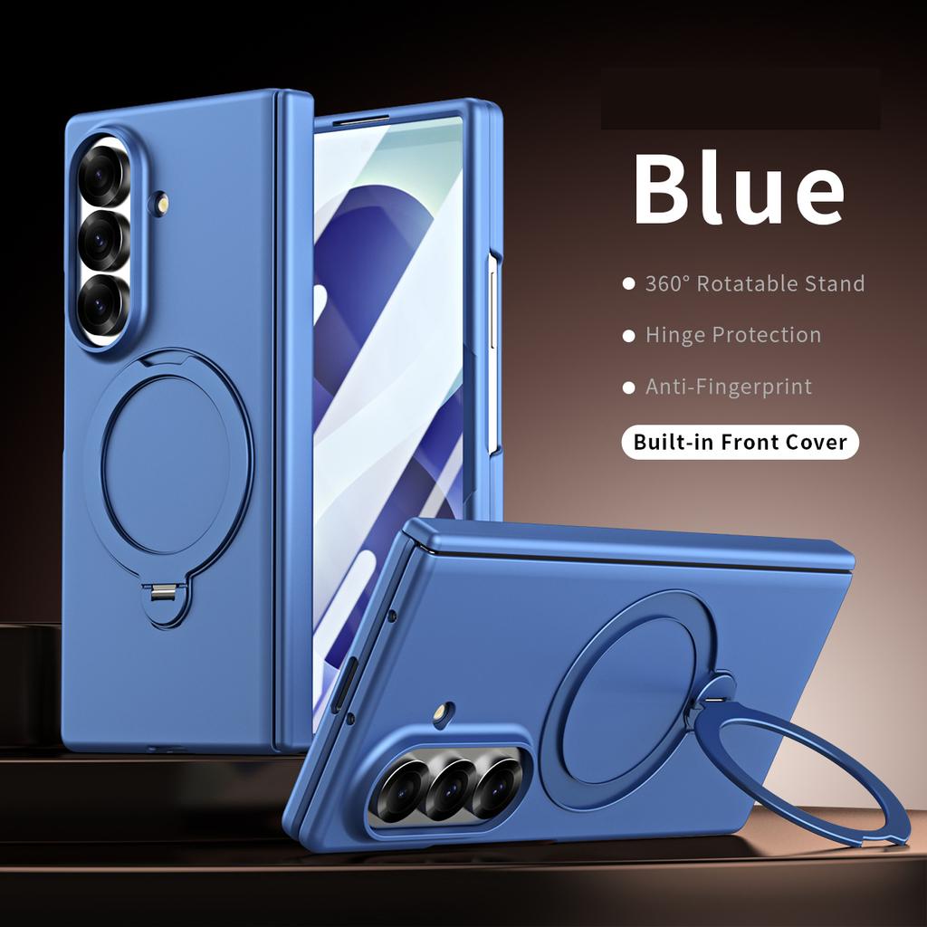For Samsung Galaxy Z Fold8 Wide /Ultra /Z Fold7 6 5 4 Fashion Premium Skin Feel Shockproof Case Hinge protection Shell Phone Back Cover Ring Stand