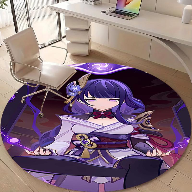 1pc Genshin Impact Beelzebul1 Design Printed Area Round Carpet for Bedroom Living Room Home Decor Rugs Mat Non Slip Mat Rug for Bedside