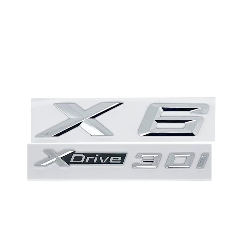 3D ABS Letter Badges for Trunk Emblem Suitable for BMW X6 Models E71 F16 E72 G06 As Well As XDRIVE 30d 28i 30i 35i 50i