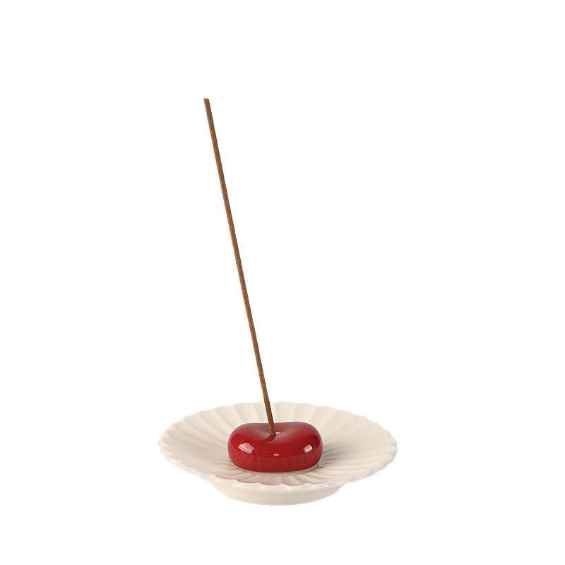 Zen Petal Ceramic Incense Holder - Indoor Tray and Stand Ornament