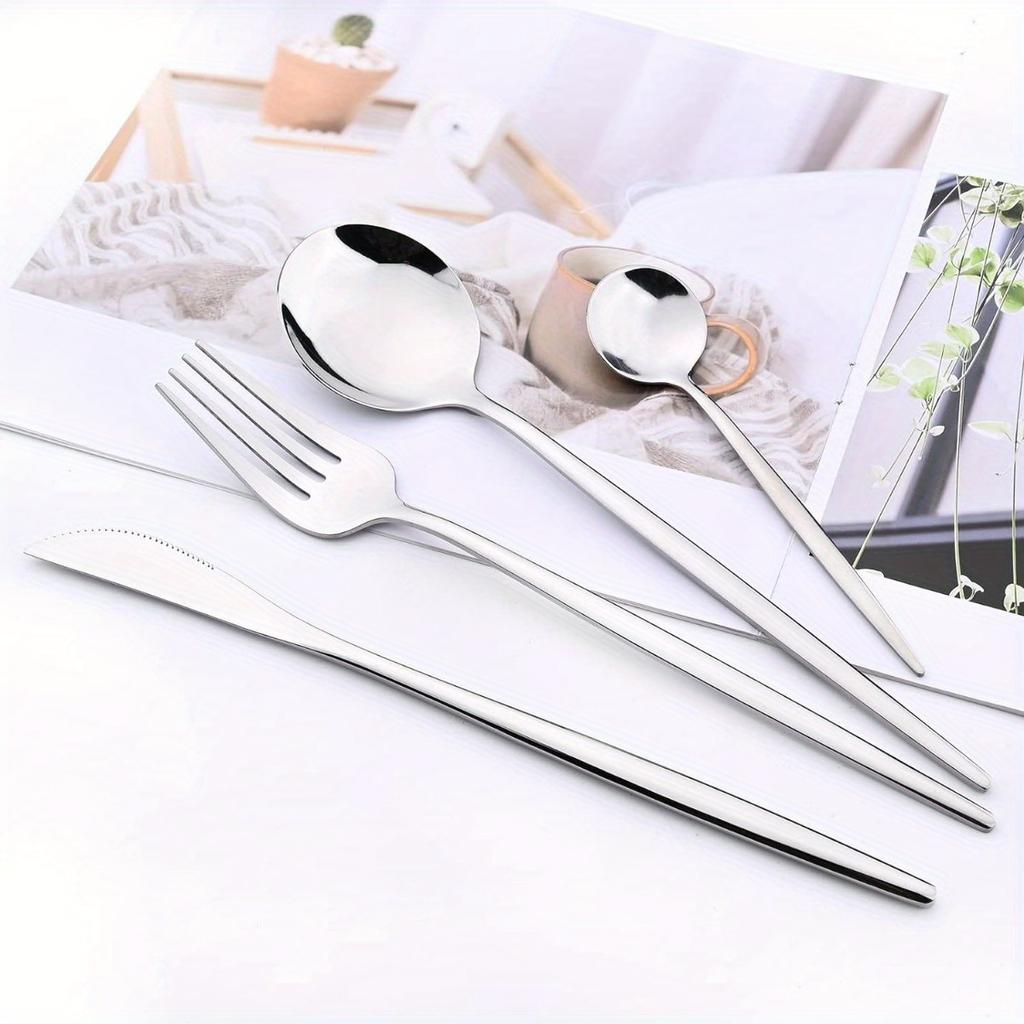 36-Pieces Silverware Mirror Polished Dinnerware 18/0 Stainless Steel Cutlery Set For Home Kitchen Party Hotel Restaurant Wedding Service for 6