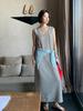 THE MIND Gestreiftes Westenkleid im koreanischen Stil - Frühling 2026, Vielseitig, Figurbetont T6231C