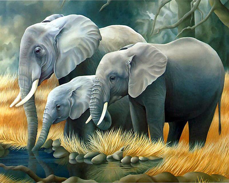 Full Drill Square Diamond Embroidery Housing Landscape Handicraft Diamond Painting Flower Animals Picture Of Rhinestone Home Decor