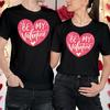 Couples Valentines Day Outfit Ideas Heart Matching 100% Cotton T-shirt Mens Tees Tops Tee #VD
