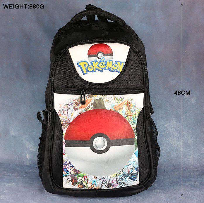 Durable Polyester Pokemon Rucksack 19" Tall Adjustable Shoulder Straps