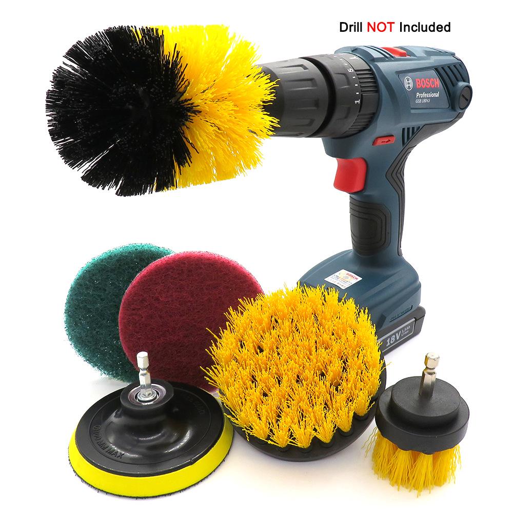 3-Piece Electric Drill Cleaning Brush Set for Cars, Discs, and Bathrooms