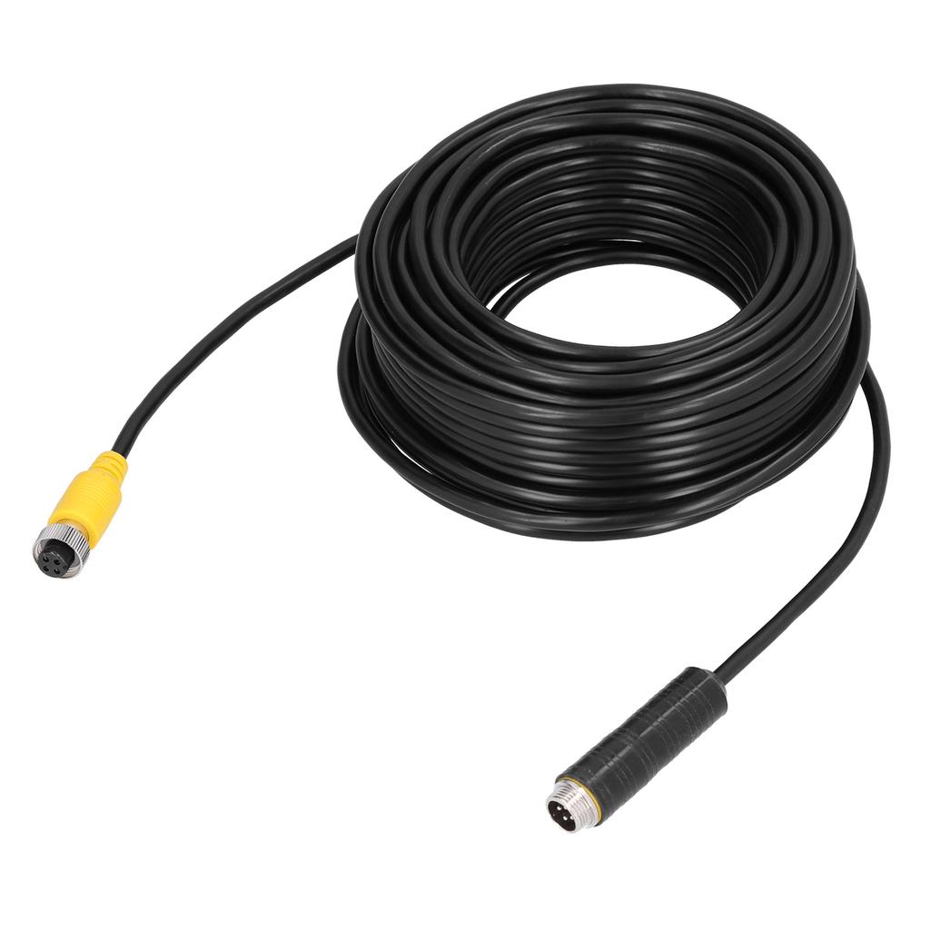 65.6ft 4Pin Car Video Extension Cable with Waterproof Shielded for CCTV Rearview Camera Truck Trailer Bus