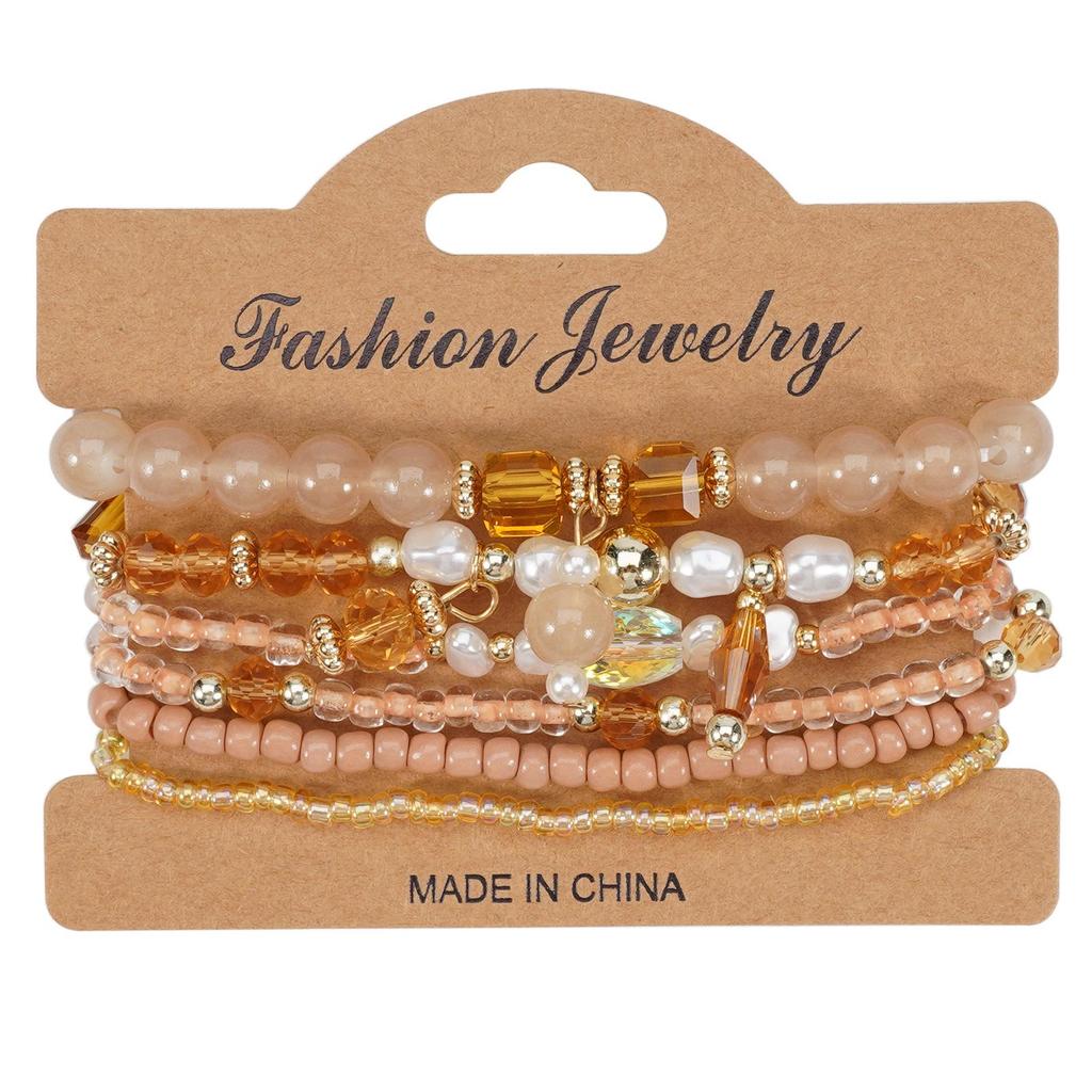 Bohemian Handmade Beaded Women's Bracelet Set - 6 Romantic Pieces