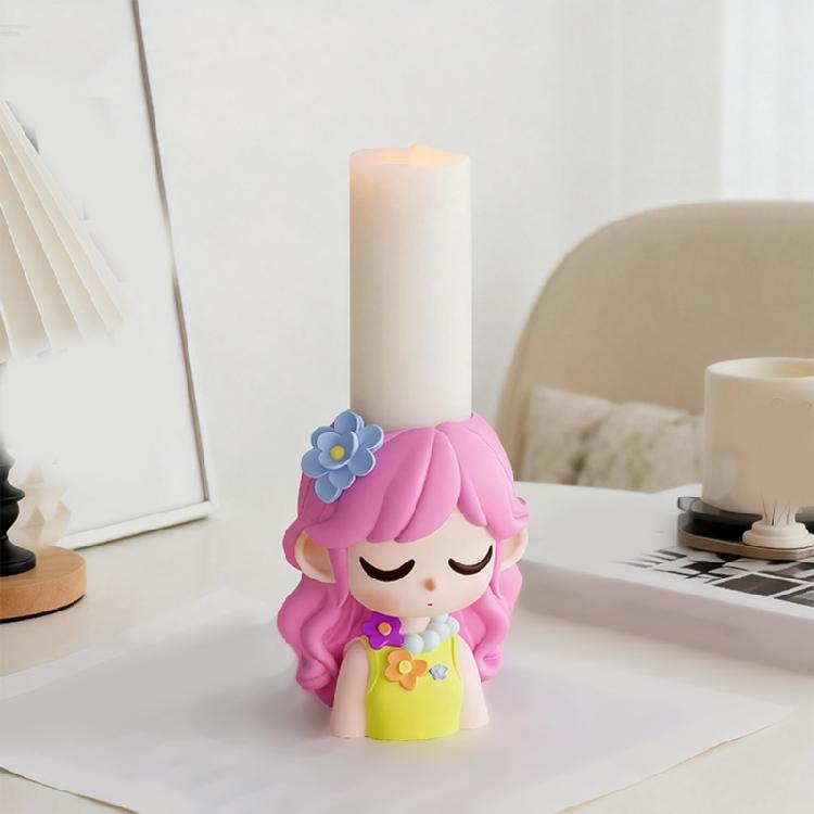 Unique Silicone Candle Mould Of Long Hair Girl Planter For Creation Art And Home Decoration Projects