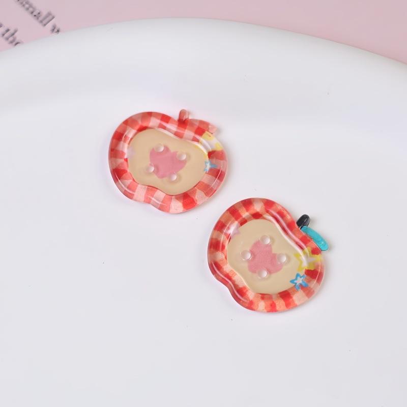 10pcs Dopamine Color Apple Translucent Buttons for Crafts Resin Accessories Clothing Sewing Supplies Sweaters Materials