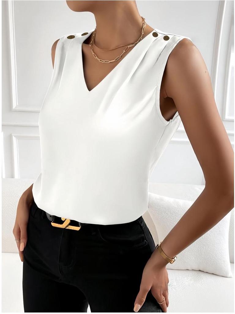 Versatile Faux Silk High-Elastic Solid Color Women's Tank Top