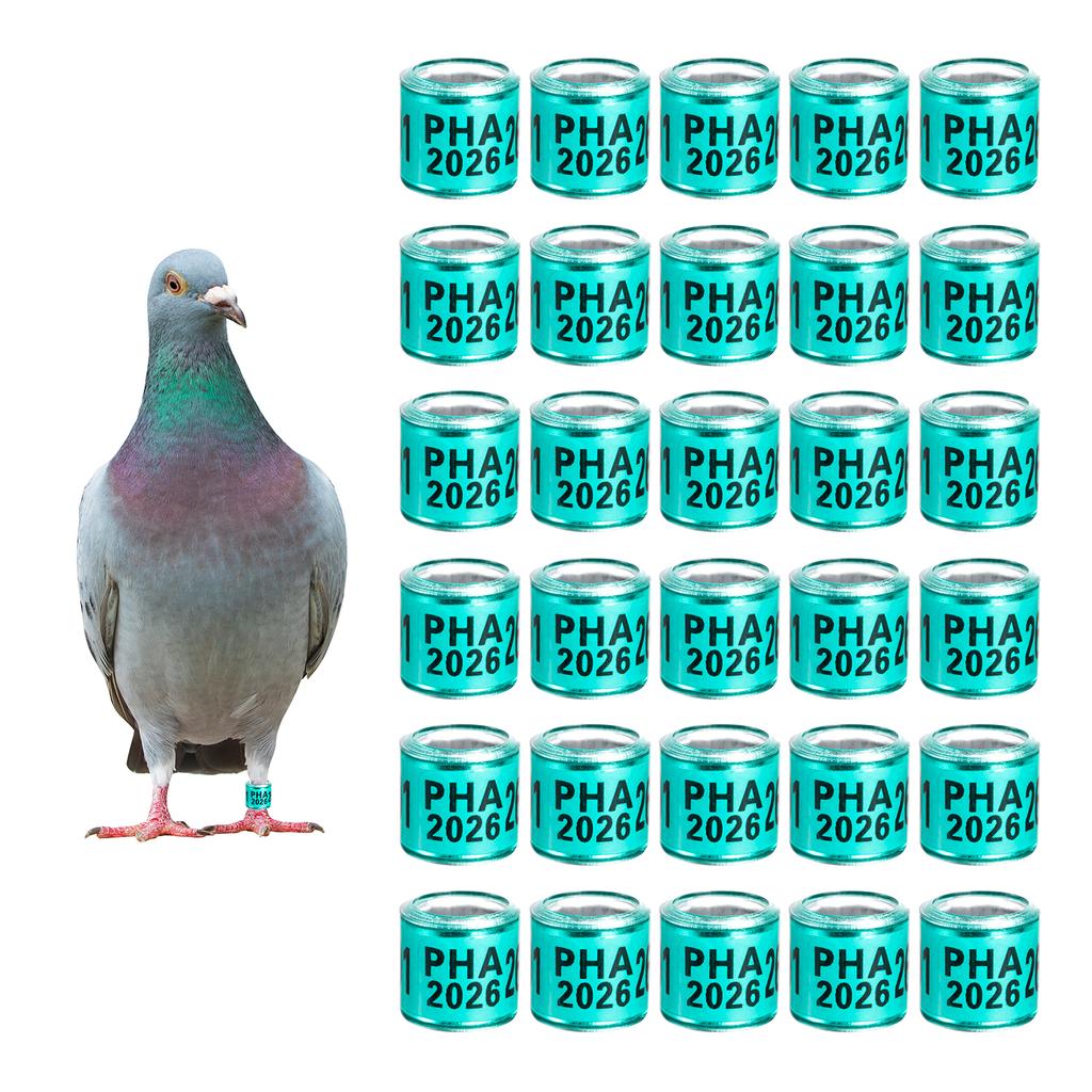 PHA 2026 Pigeon Foot Rings Inner Diameter 8mm Aluminum Plastic Bird Parrot Quail Leg Rings with Number Multi-colors 1 Pack/50Pcs