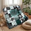Ocean Life Quilt Theme Blanket Lightweight Warm Flannel Blanket Decorative Throw Blanket for Home Decoration