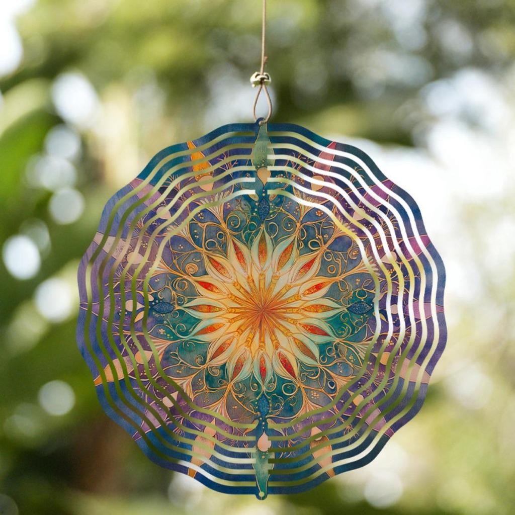 10-calowy wiszący dzwonek wietrzny dekoracja ogrodowa na zewnątrz z hakiem obrotowym 360° idealny na wiosnę lato na patio podwórko kreatywny pomysł na prezent