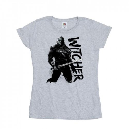 

Netflix Womens/Ladies The Witcher Sketch Geralt Cotton T-Shirt XXL білий