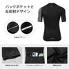 Santic Men's Short Sleeve Cycling Jersey, Summer, Road Bike, Cycling, Mesh, Breathable, Quick-Drying, Thin, Black, Size L