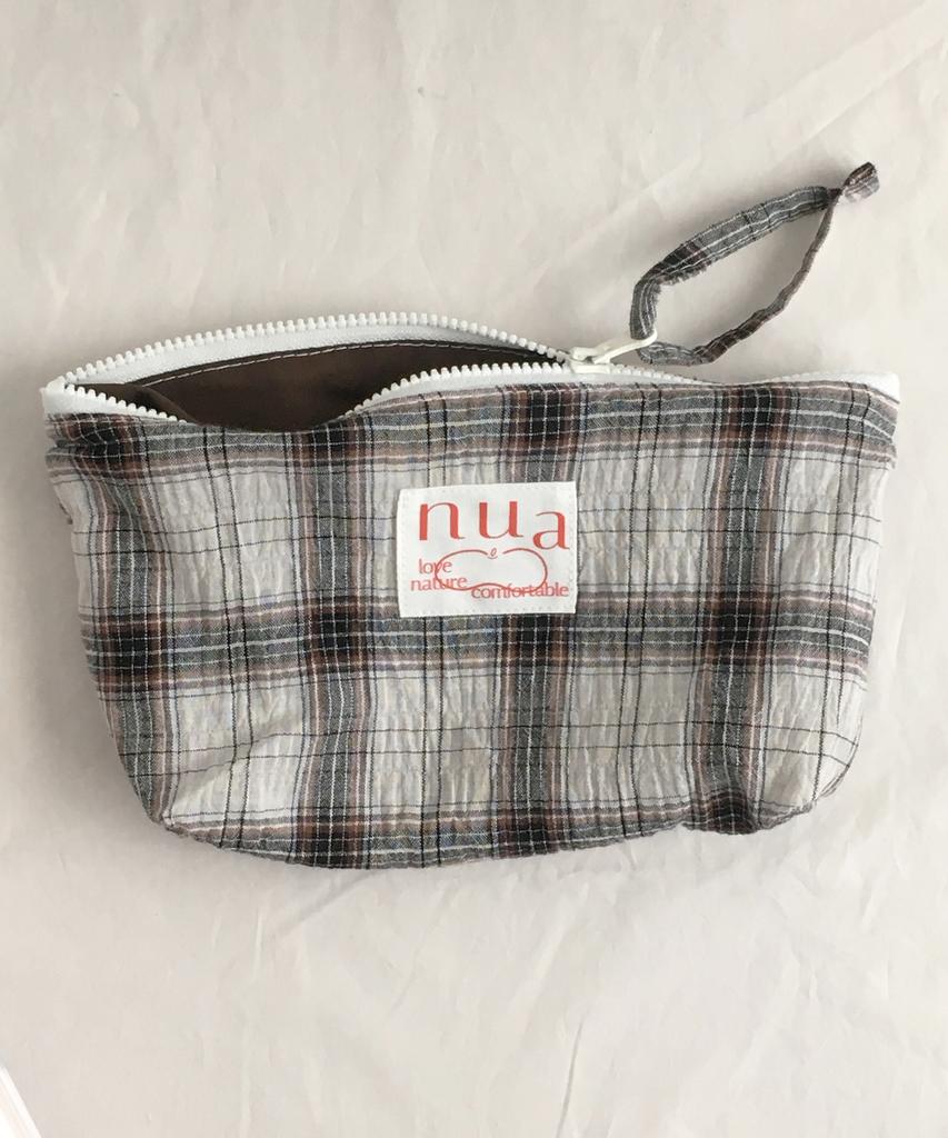 Nuaname Black Sesame Check Pattern Pouch
