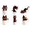 Café pour Chats Café Style Boîte Aveugle Transparente Figurines d'Action Posture Drôle Modèle Collection Jouet Décoration de Bureau Cadeaux Surprise