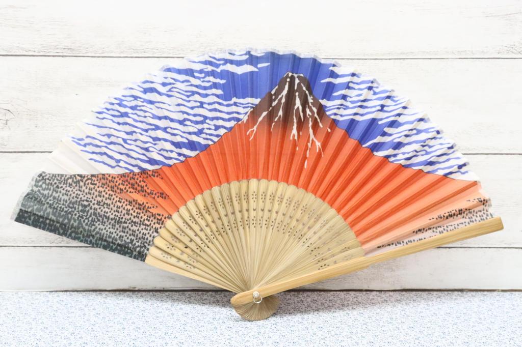 Castle Enterprises Premium Handmade Fans Set of 20 A Bulk a Great Japanese Souvenir for Foreigners [Red Fuji] - Purchase,
