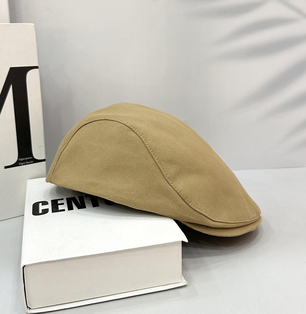 British Style Retro Newsboy Hat Men'S Solid Color Versatile Japanese Simple Forward Hat Antique Style Cap Female Hipster