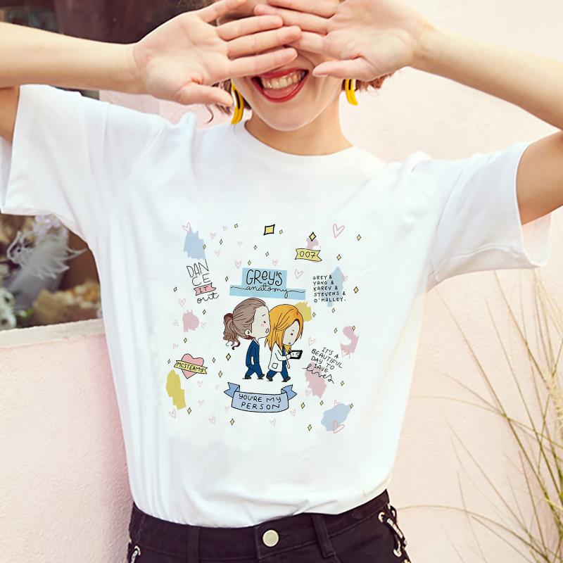 2024 Summer T-shirts Women Greys Anatomy You're My Person Graphic Lady T Shirts Kawaii Tops Korean Fashion Y2k T-shirt White Top