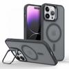 Metal Camera Kickstand For iPhone 16 15 14 Plus 13 12 Mini 11 Pro Max For Magsafe Wireless Charge Magnet Matte Shockproof Cover