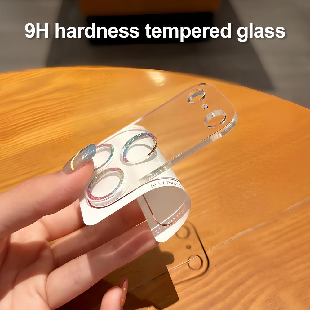 Tempered Glass Camera Protector Film For iPhone 17 ProMax 17Pro 17Air 17 Back Lens Glitter Star Cover Protective Cap Lens Film