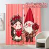 Set Of 2 Flat Printing Jit Curtains Without Rod Gnome Love Fashionable Popular Versatile Durable Polyester Curtain