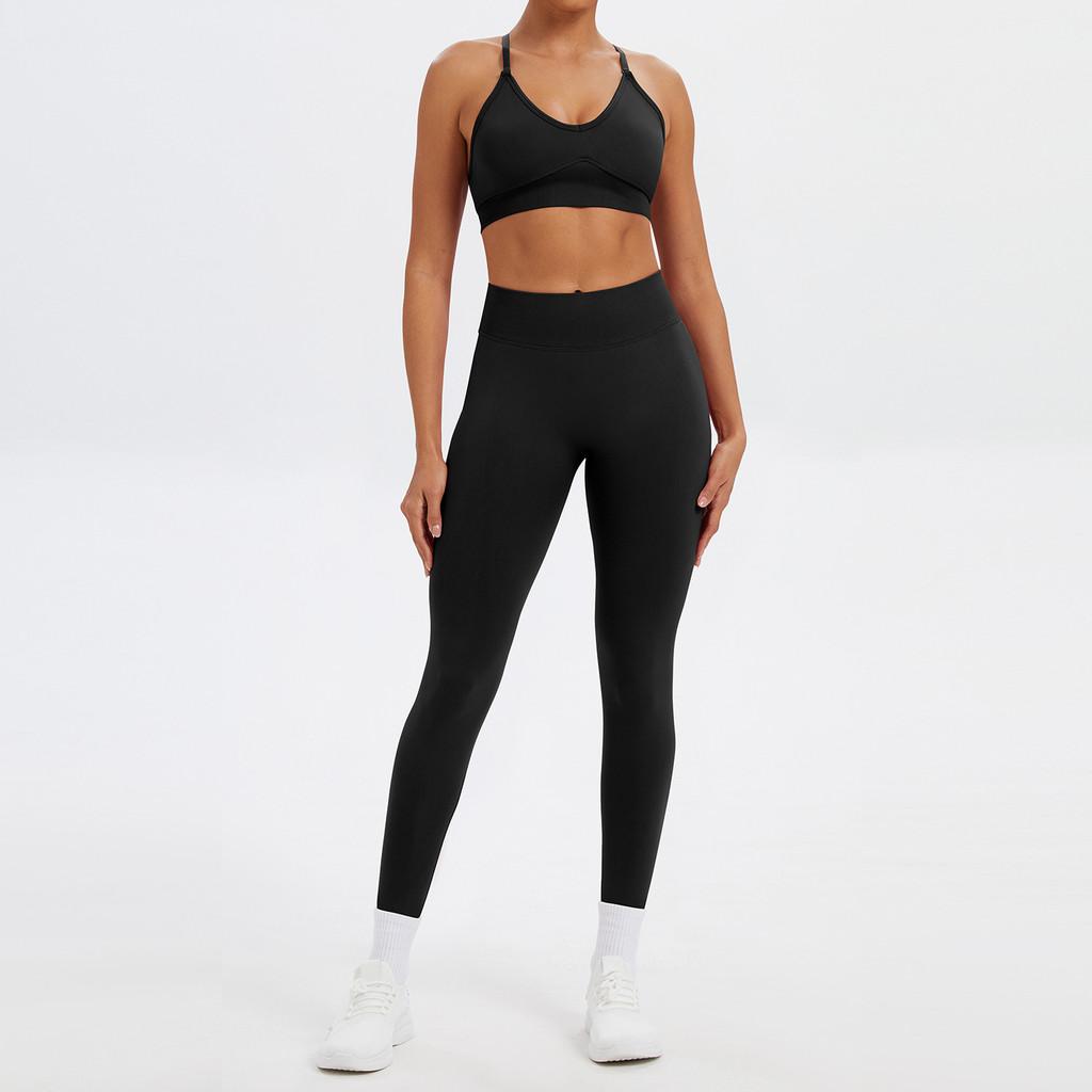 Nahtloses Yoga-Set Für Damen Mit Schnelltrocknendem Stoff Für Laufen Und Fitness
