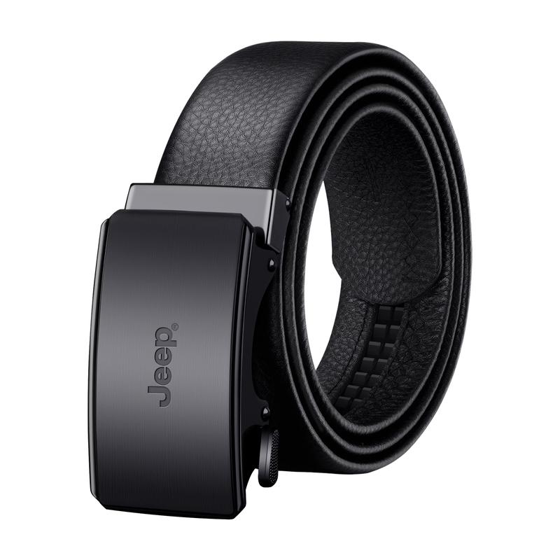 JEEP Men s Genuine Leather Automatic Buckle Belt 120cm