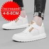 Outdoor Sneakers Spring New Men's Genuine Leather Lightweight Walking Shoes Trainers Invisible Inner Heightening Hollow Shoes