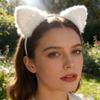 Comfortable Lovely Kitten Ear Headbands With Glowing LED Light For Halloween Christmas Parties Plush Headwear