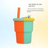 Outdoor Creative New Contrasting Color Silicone Straw Cup, Anti-fall Children's Drinking Cup, High-looking and Environmentally Friendly Water Cup