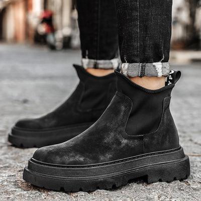 Bottes Martin montantes d'hiver pour homme 2022 avec semelle épaisse et design de chaussette tendance pour le travail et l'extérieur