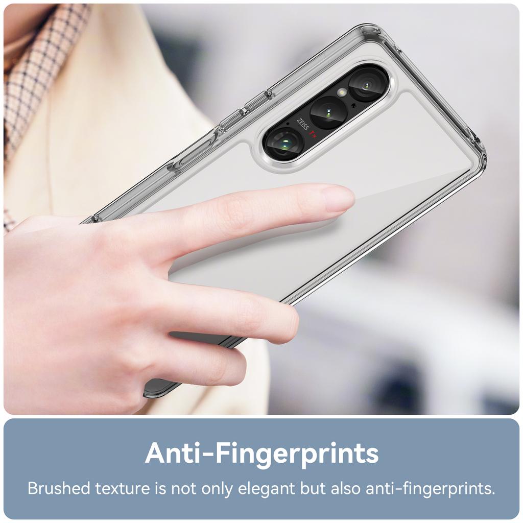 WANLONFENG MF Series for Sony Xperia 1 VI Case TPU+Acrylic Clear Phone Cover with Tempered Glass Film